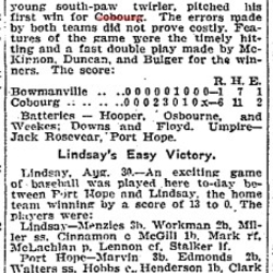 1904-08-31 Baseball -Cobourg vs Bowmanville-TO Star