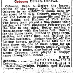 1904-09-08 Baseball -Cobourg vs Oshawa in exhibition-TO Star