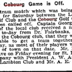 1904-09-14 Golf -Cobourg vs Lambton Cancelled-TO Star