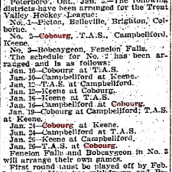 1905-01-04 Hockey -Trent Valley Schedule