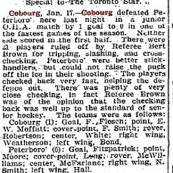 1905-01-17 Hockey -Juniors vs Peterborough