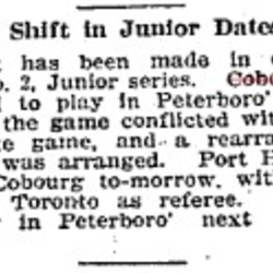 1905-01-19 Hockey -Juniors Shift Dates