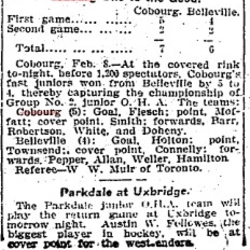 1905-02-09 Hockey -Juniors vs Belleville