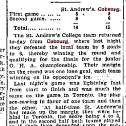 1905-02-18 Hockey -Juniors vs St Andrew's in 2nd Semi Final