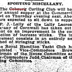 1905-04-03 Curling -Cobourg Club Annual Dinner