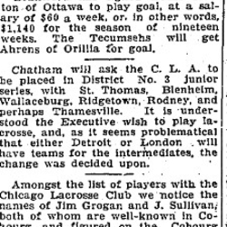 1905-05-13 Lacrosse -Cobourg Players sign with Chicago