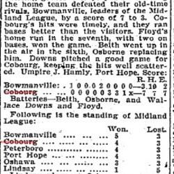 1905-08-08 Baseball -Cobourg vs Bowmanville