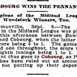 1905-09-11 Baseball -Cobourg Wins Pennant