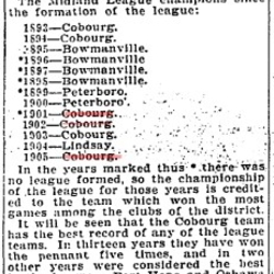 1905-10-07 Baseball -Midland League Champions Record