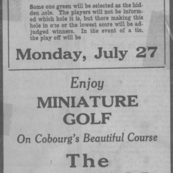 1931-07-27 Golf -Miniature Golf ad