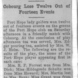 1931-10-01 Golf -Cobourg ladies at PH