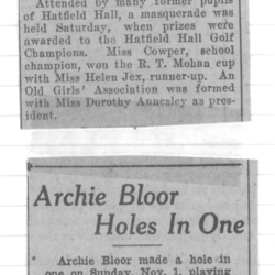 1931-11-05 Golf -Archie Bloor Hole-in-one