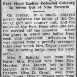 1932-06-16 Golf -Cobourg Ladies at PH