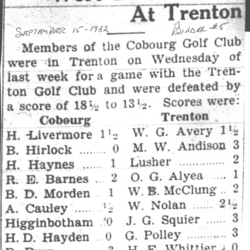 1932-09-15 Golf -Cobourg Club at Trenton