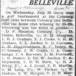 1933-08-04 Golf -Belleville club at Cobourg