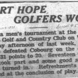 1933-08-04 Golf -Cobourg club at PH