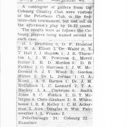 1934-07-06 Golf -Cobourg vs Peterborough