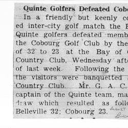 1934-08-31 Golf -Bay of Quinte vs Cobourg