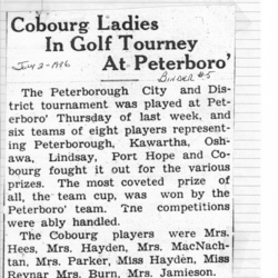 1936-07-02 Golf -Ladies vs Ptbo