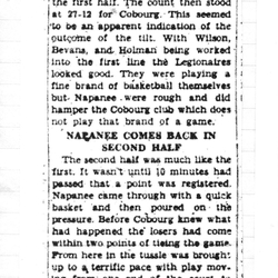 1950-03-16 Basketball -Legionnaires vs Napanee-Eastern Ont Finals