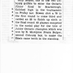 1950-07-06 Golf -Junior Ontario Event