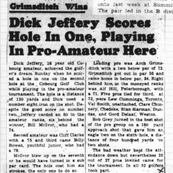 1952-08-14 Golf -Dick Jeffery  Hole in one