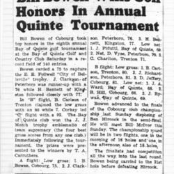 1953-08-27 Golf -Bill Bowen wins Quinte Tournament