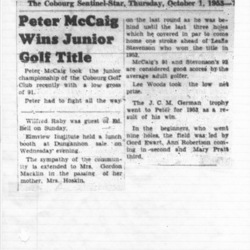 1953-10-01 Golf -Peter McCaig Junior Champion