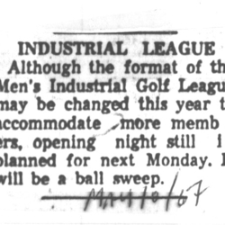 1967-05-10 Golf -Industrial League