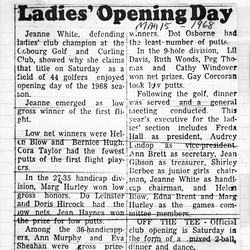 1968-05-15 Golf -Ladies Opening Day Results