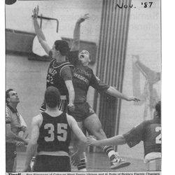 1987-11-01 Basketball -Lakeshore Mens -West Senior Vikings vs Bickle's Electric Chargers
