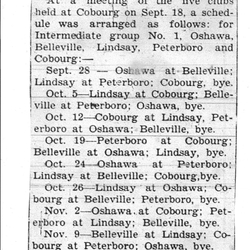 Football -Cobourg -1935-09-26 -ORFU Intermediates Schedule