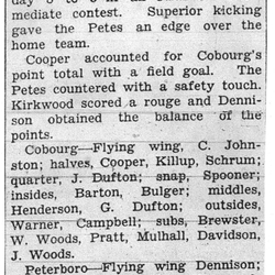 Football -Cobourg -1935-10-24 -Intermediates vs Ptbo