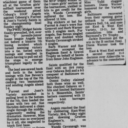 Softball -Grafton Tournament -1974 -Ladies-Summary