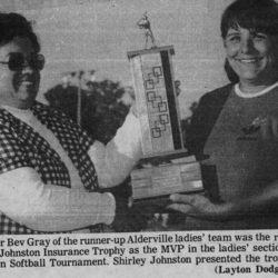 Softball -Grafton Tournament -1976 -Ladies-MVP