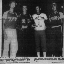 Softball -Grafton Tournament -1978 -Mens-Div 1 Consolation Champs-Toronto Toros