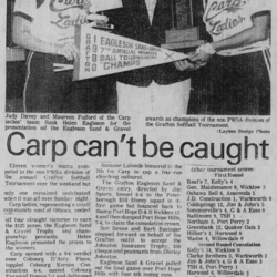 Softball -Grafton Tournament -1980 -Summary Ladies -Non PWSA and Champs - Ottawa Carp