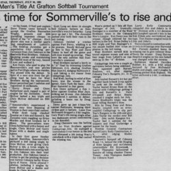 Softball -Grafton Tournament -1981 -Mens-Summary