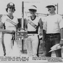 Softball -Grafton Tournament -1983 -Ladies-D Champs-Carrying Place