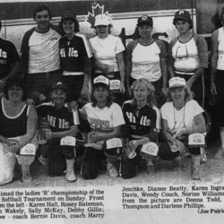 Softball -Grafton Tournament -1985 -Ladies-B Champs-Hills