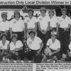 Softball -Grafton Tournament -1986 -Ladies-C Champs-Behan Construction