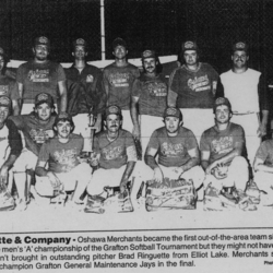 Softball -Grafton Tournament -1986 -Mens-A Champs-Oshawa Merchants