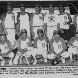 Softball -Grafton Tournament -1986 -Mens-C Champs-Burnett Realtors