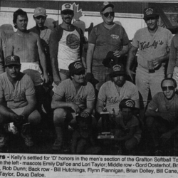 Softball -Grafton Tournament -1986 -Mens-D Champs-Kellys