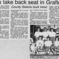 Softball -Grafton Tournament -1987 -Ladies-Summary and A Champs-Oshawa Steves Angels