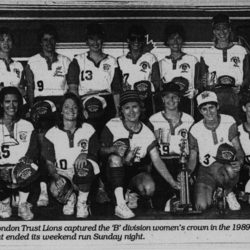 Softball -Grafton Tournament -1989 -Ladies-B Champs-London Trust Lions