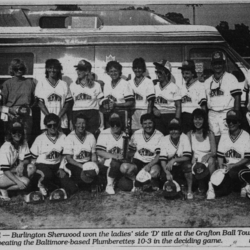 Softball -Grafton Tournament -1989 -Ladies-D Champs-Burlington Sherwood