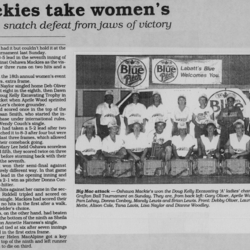 Softball -Grafton Tournament -1991 -Ladies-Summary and A Champs-Oshawa Mackies