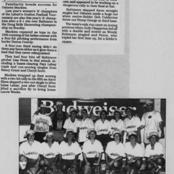 Softball -Grafton Tournament -1992 -Ladies-Summary and A Champs-Oshawa Mackies