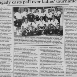 Softball -Grafton Tournament -1993 -Ladies-Summary and A Champs-Cobourg Morrow Angels